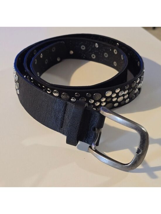 Accessories - Studded faux leather belt color black